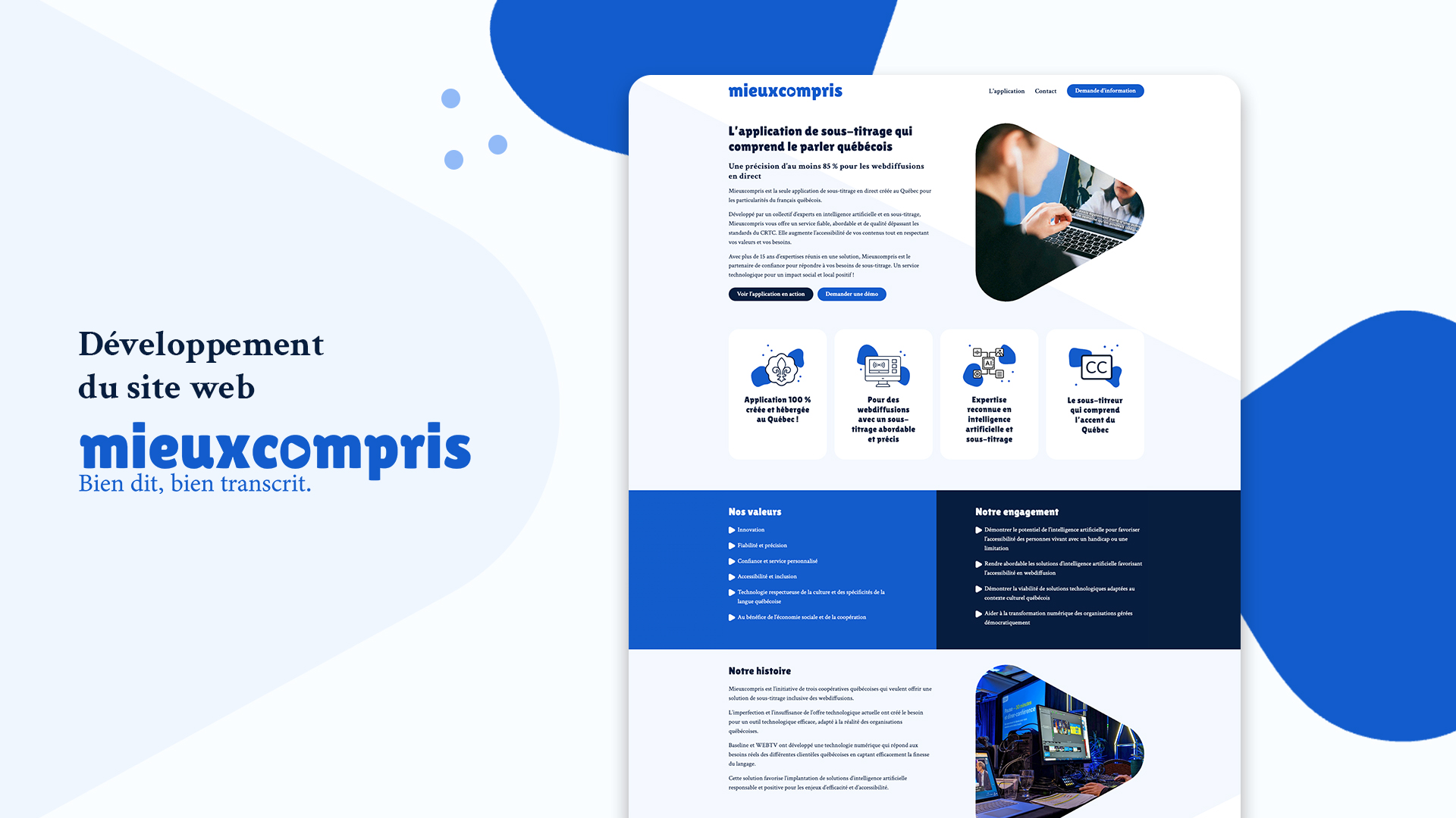 Déve;oppement du site web Mieuxcompris