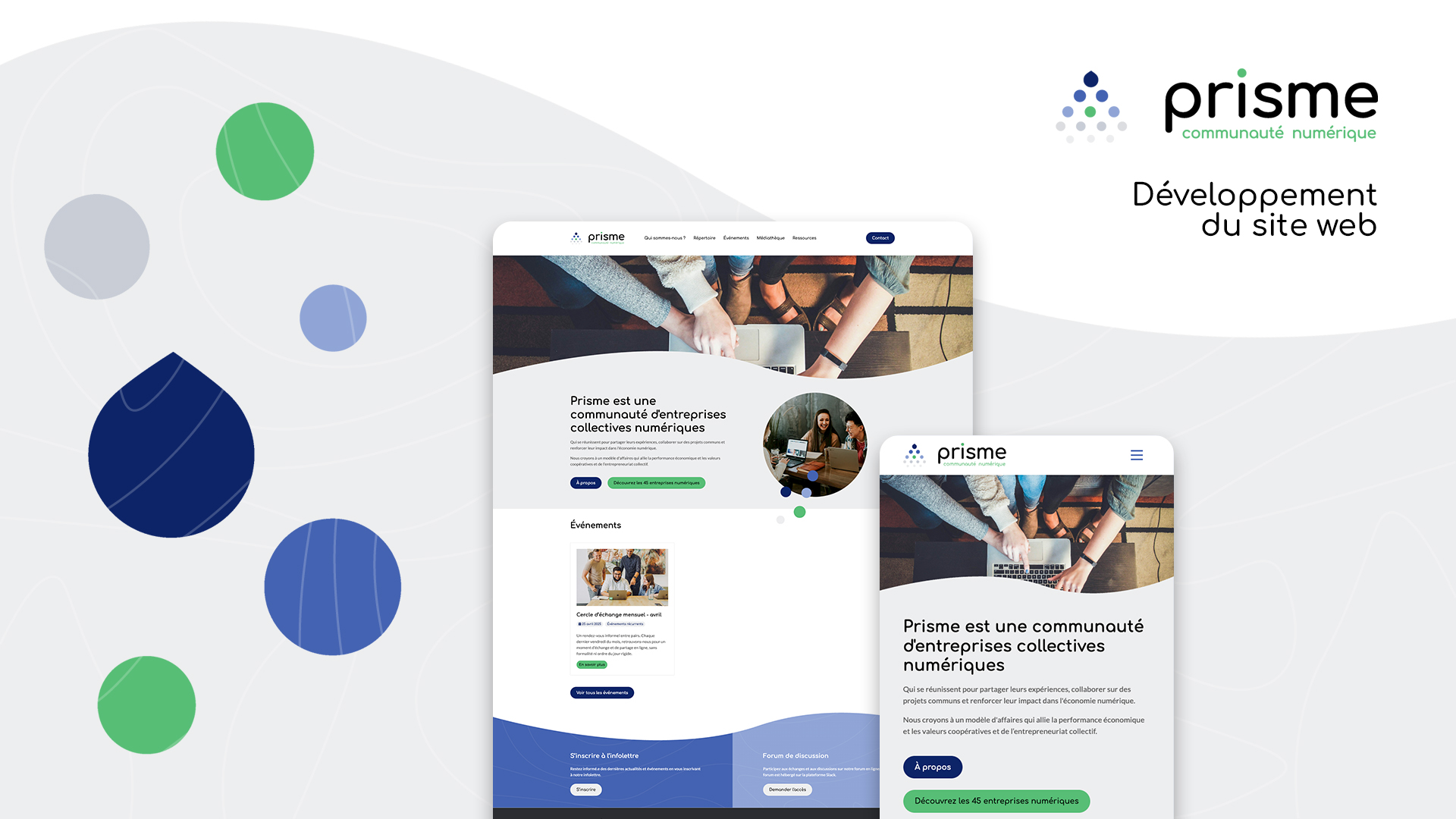 Création du site web - Prisme communauté numérique